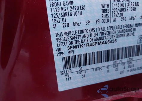 2023 Ford Mustang Mach-E Select z USA, uszkodzony, nr VIN 3FMTK1R45PMA66436